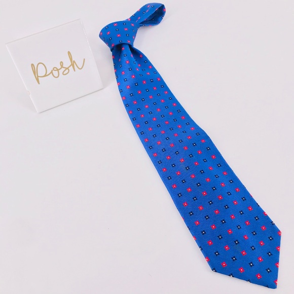 Brooks Brothers Other - Brooks Brothers Square Flower Dot Blue Tie EUC